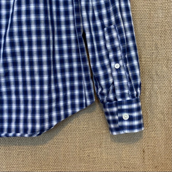 MICHAEL KORS Men’s Casual Shirt Blue White Plaid M - Picture 4 of 5